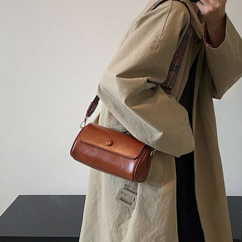 Women's Retro Cylindrical Messenger Bag – With Wide Shoulder Strap