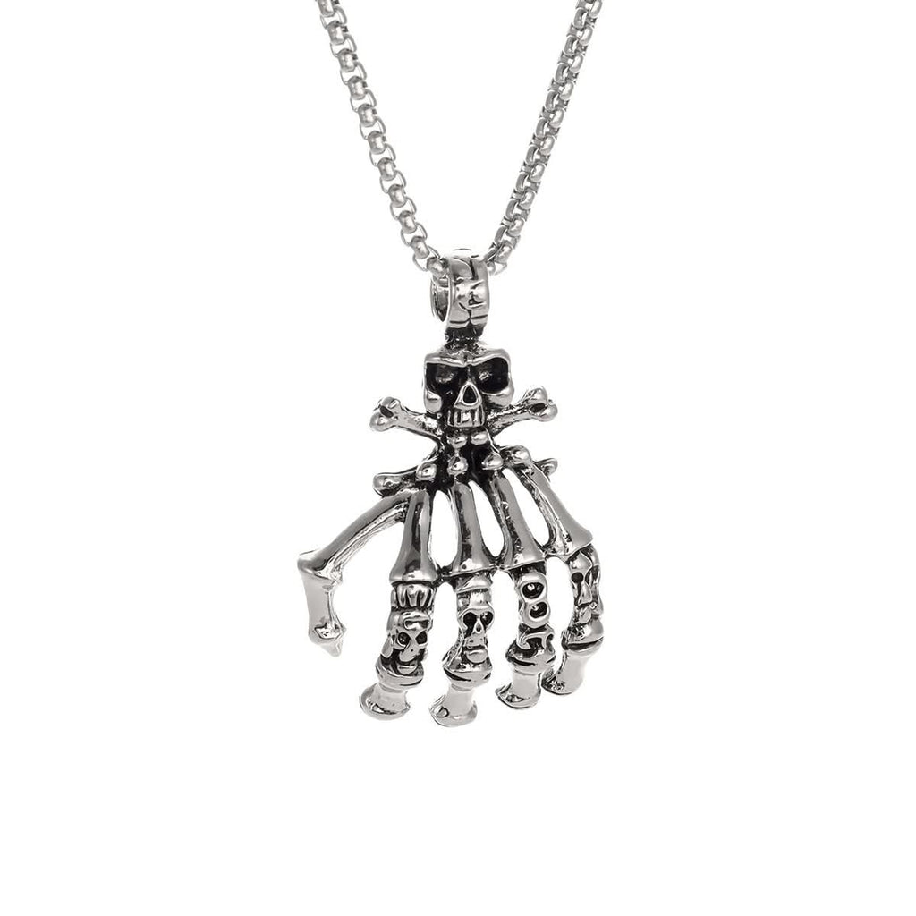 Skull Demon Hand Necklace for Men – European Fashion