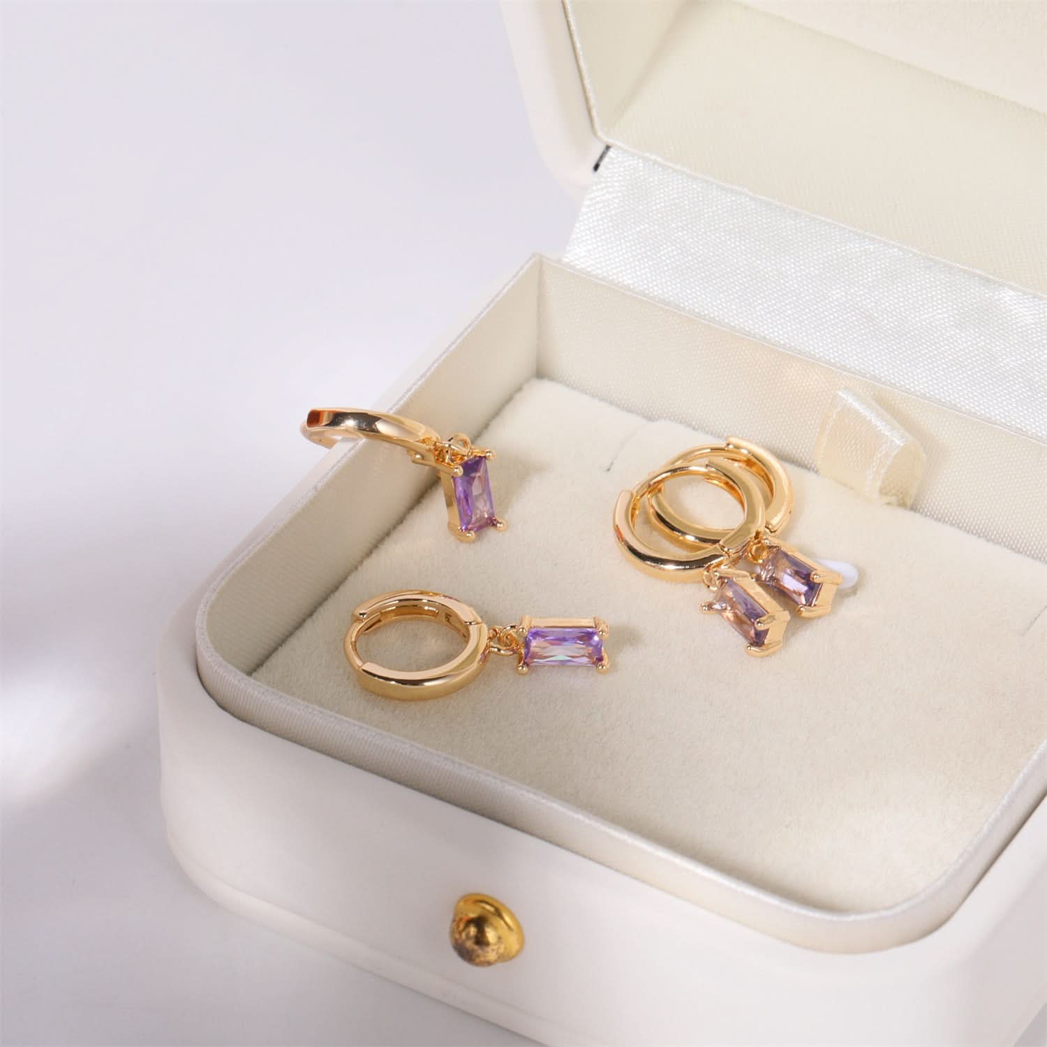 Birthstone Hoop Earrings for Women – Crystal Hoops, Retro Chic Style