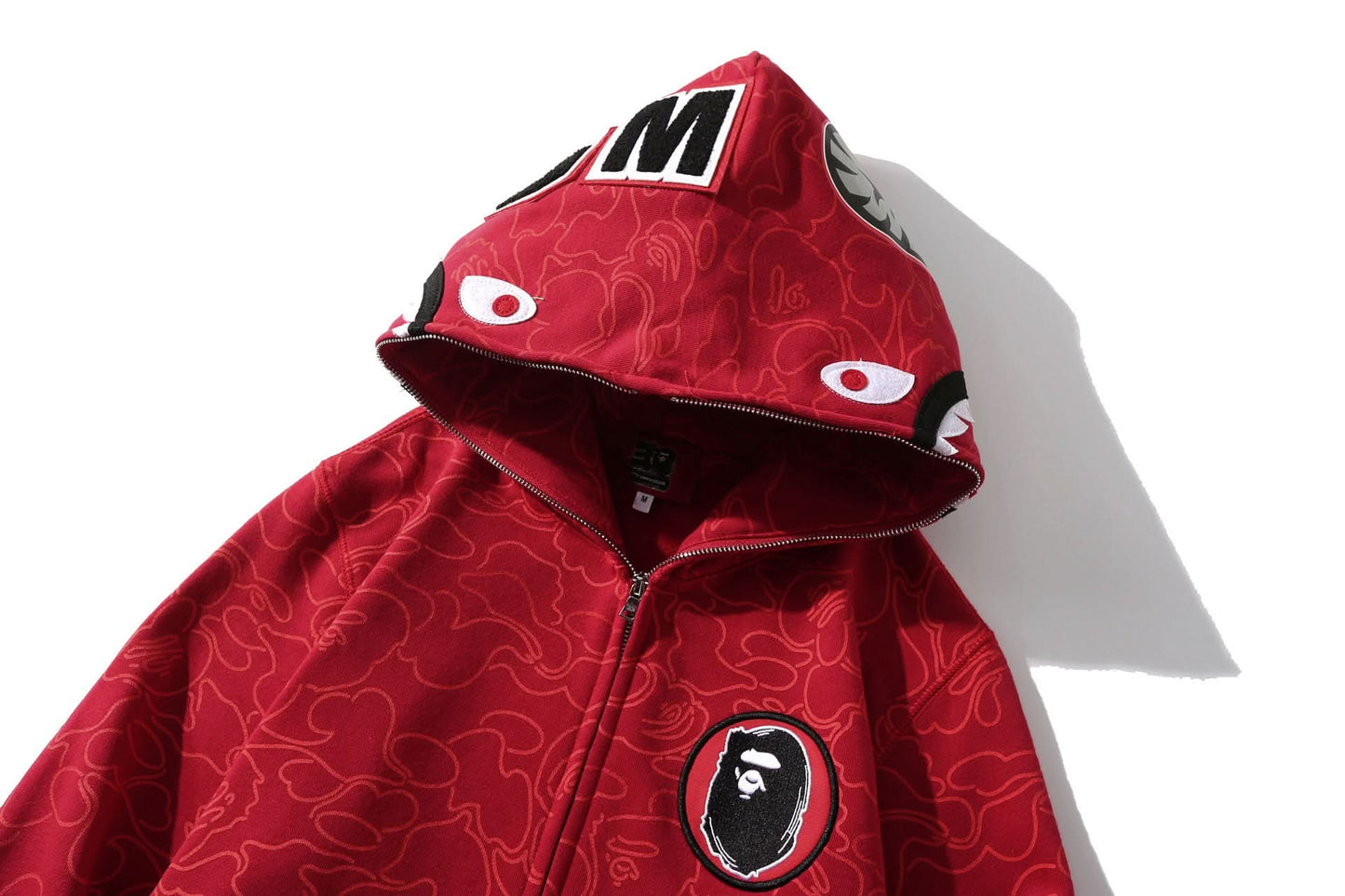 Men’s Camouflage Shark Hoodie, Zip-Up Jacket