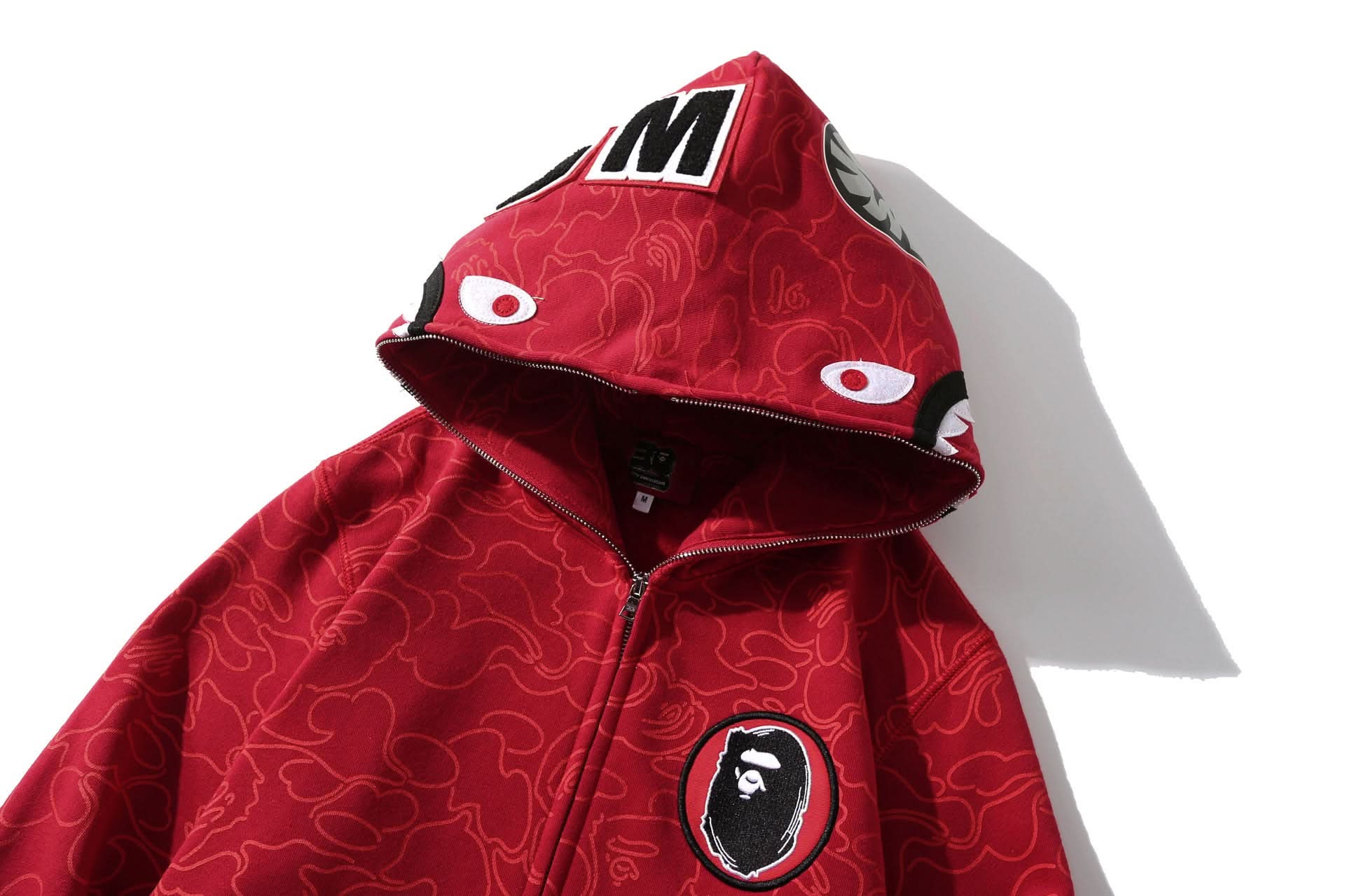 Men’s Camouflage Shark Hoodie, Zip-Up Jacket
