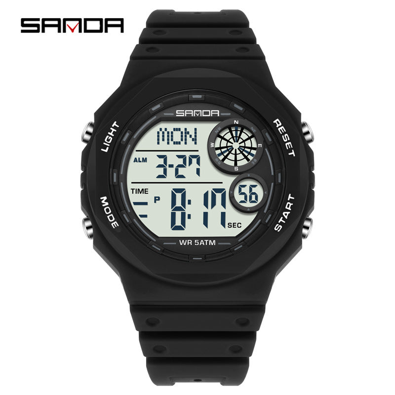 Sanda Digital Sports Watch – Waterproof, Luminous Multifunction Watch for Men & Women