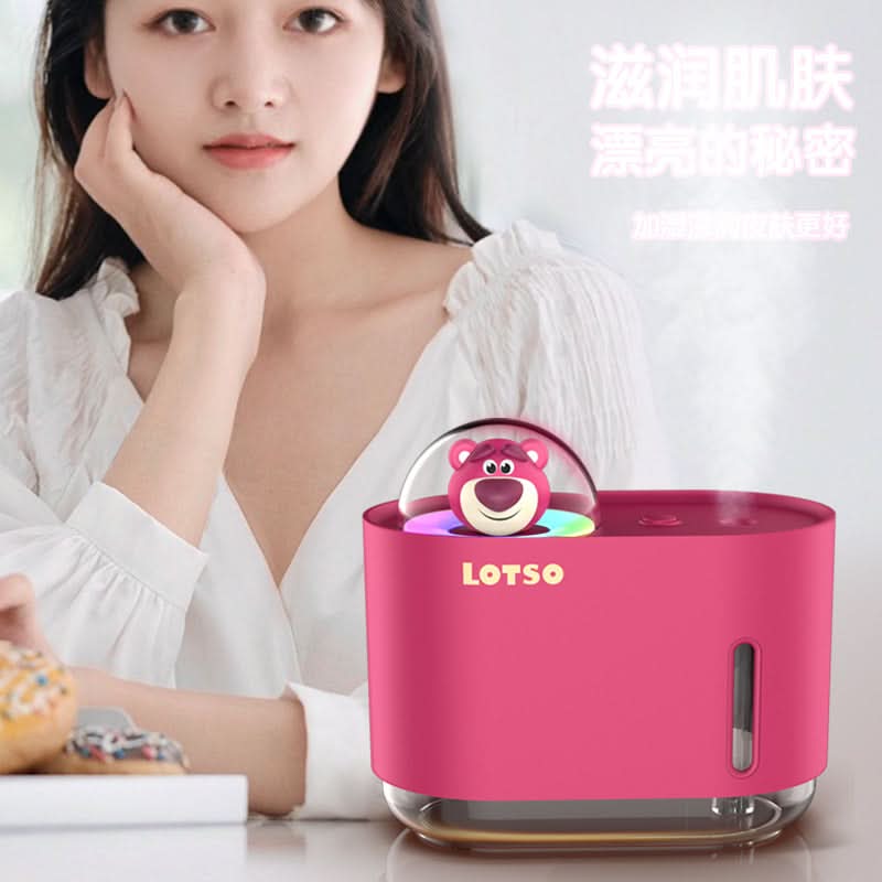 Mini USB Strawberry Bear Humidifier – Portable Ultrasonic Mist For Home & Desk