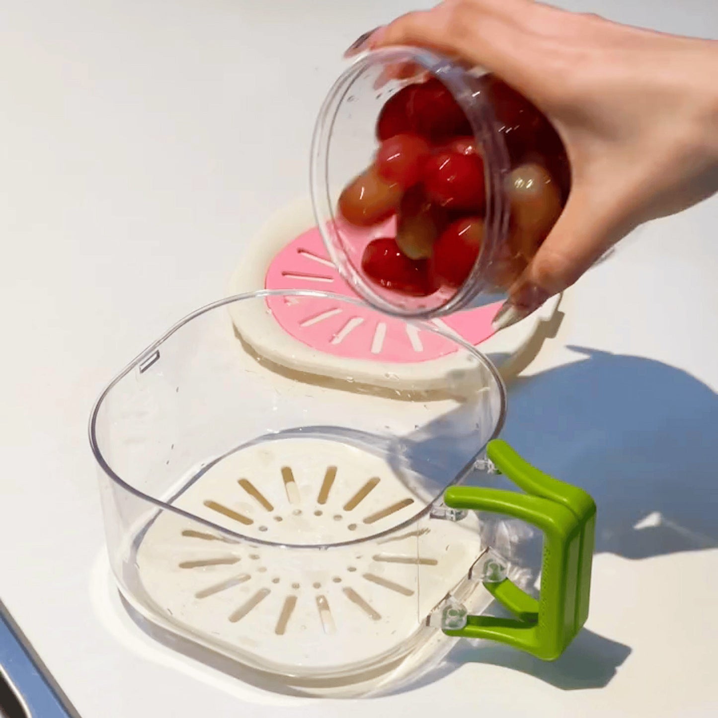 Adjustable Sink Drain Basket – Food-Grade Faucet Strainer for Washing Fruits & Vegetables
