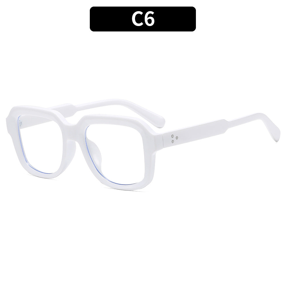 Square Blue Light Blocking Eyeglasses Frame – Minimalist Studded Design, Fashion Sunglasses for Everyday Wear
