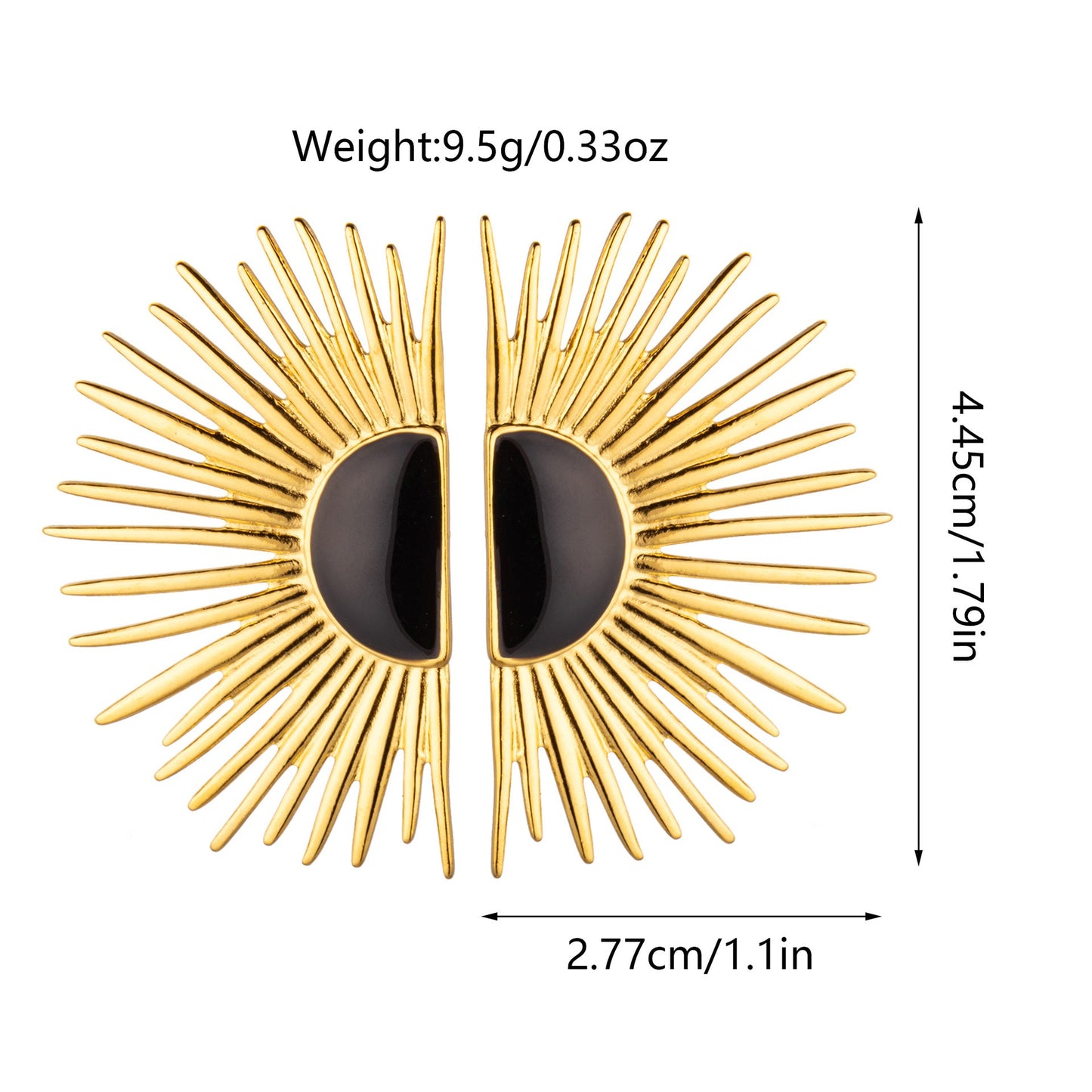 Gold Sunflower Earrings – Titanium Steel Geometric Statement Jewelry for Women
