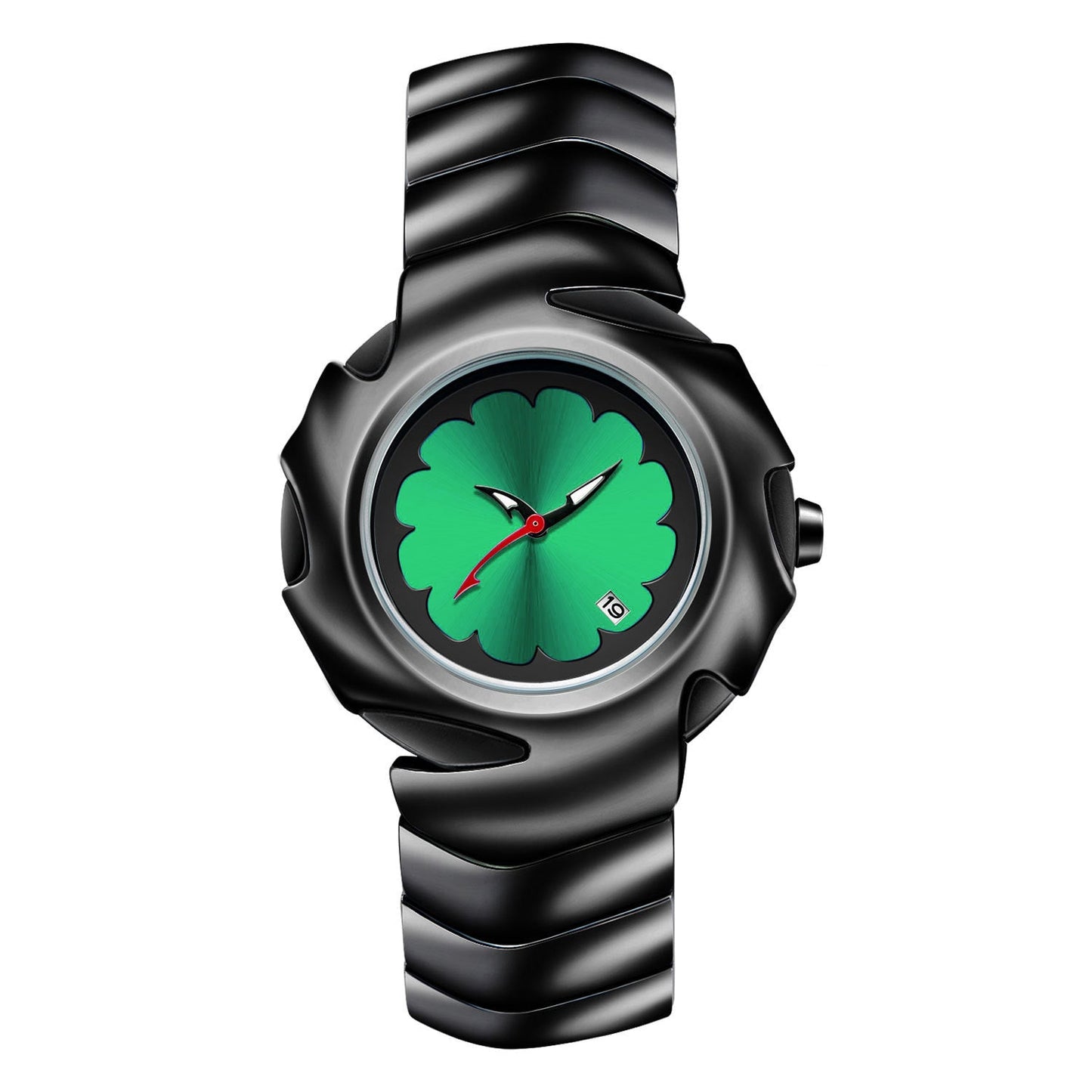 Blade Design Waterproof Men’s Quartz Watch – 50M Black Alloy Strap Timepiece