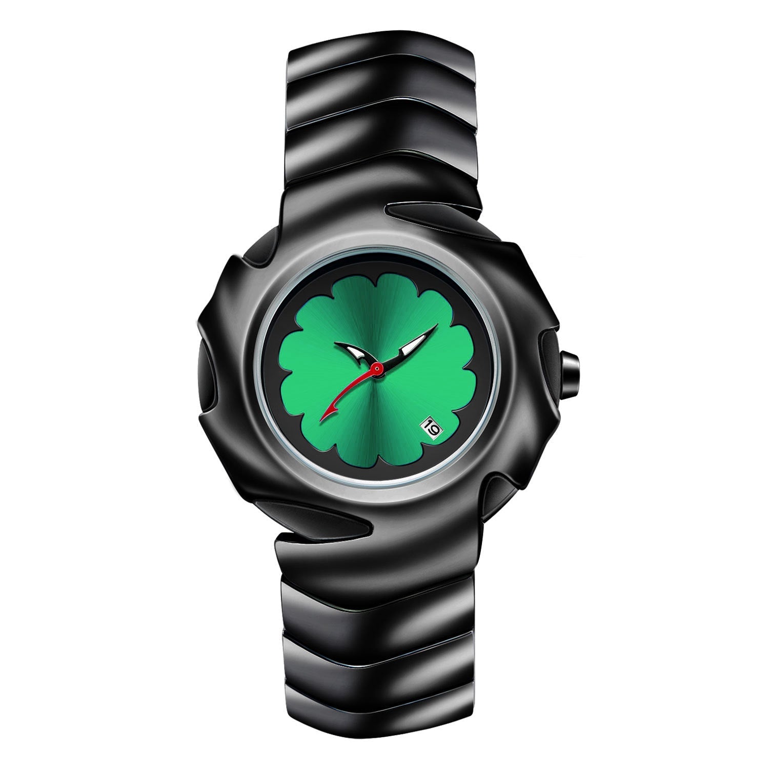 Blade Design Waterproof Men’s Quartz Watch – 50M Black Alloy Strap Timepiece