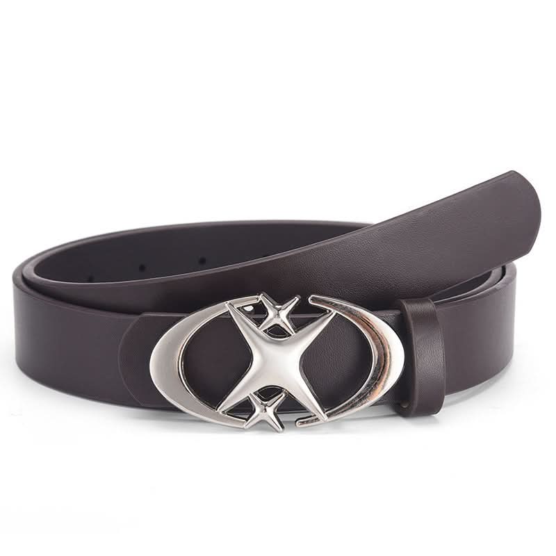 Men’s Star Buckle Leather Belt – Retro Gothic Style