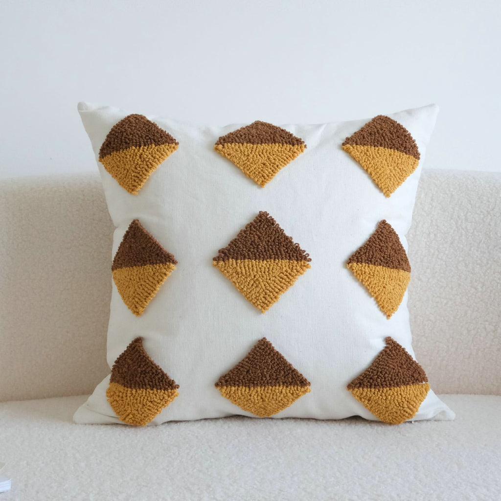 Wabi-Sabi Style Contrasting Color Loop Velvet Pillow
