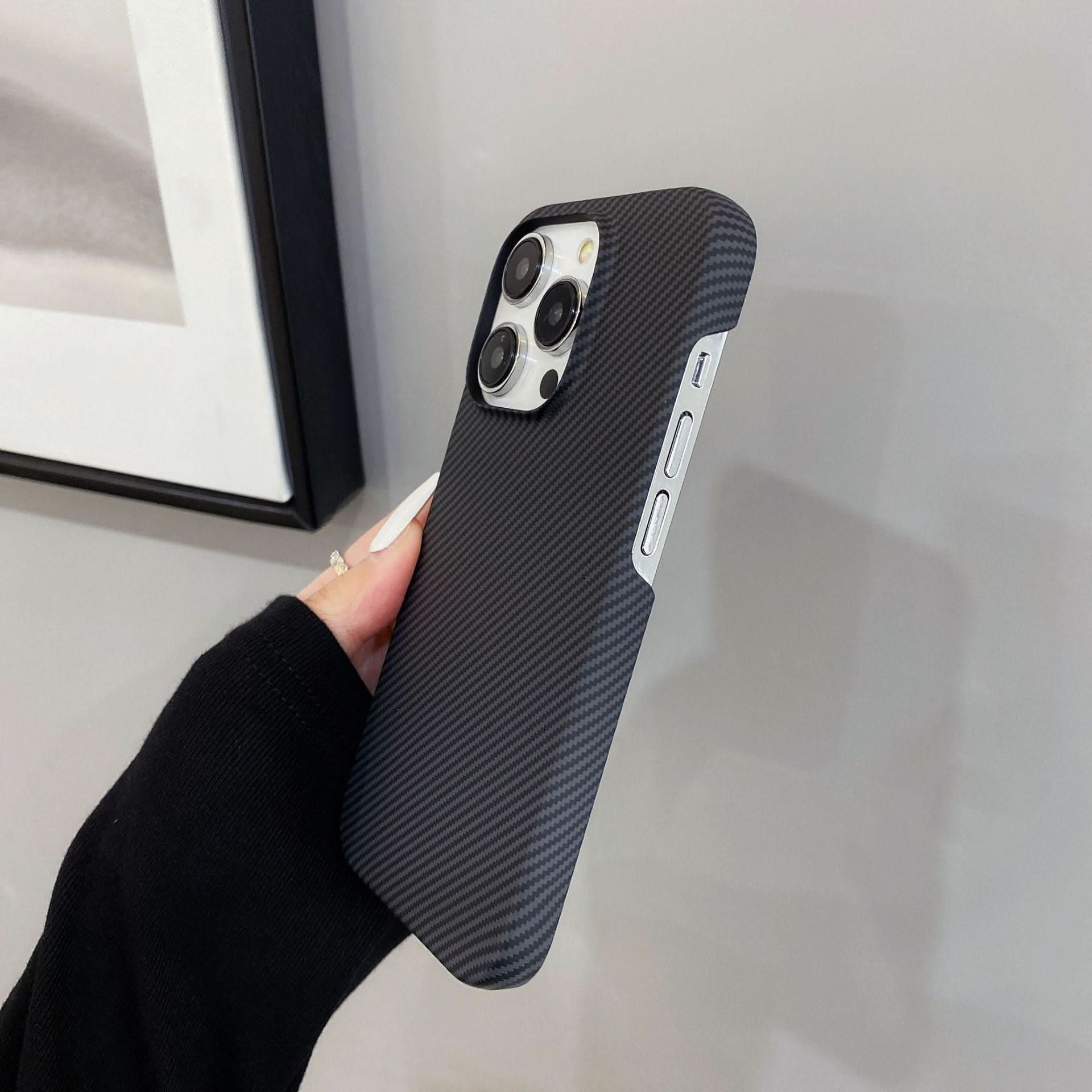 Luxury Carbon Fiber iPhone Case – Shockproof Design