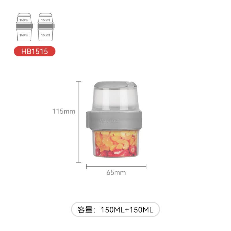 Microwave-Safe Double-Layer Salad & Oatmeal Cup – Container with Sealed Lid