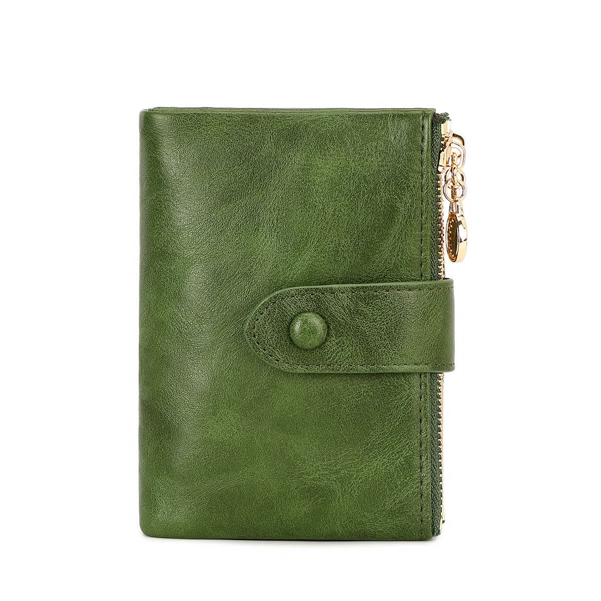 Women's Double Zipper Trifold Wallet – Multi-Card Slot Wallet