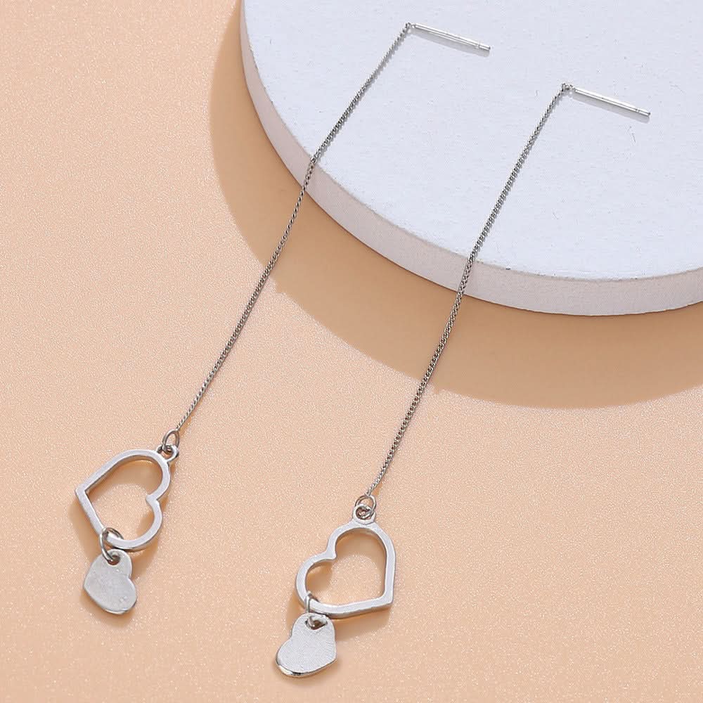 Love Heart Tassel Earrings for Women