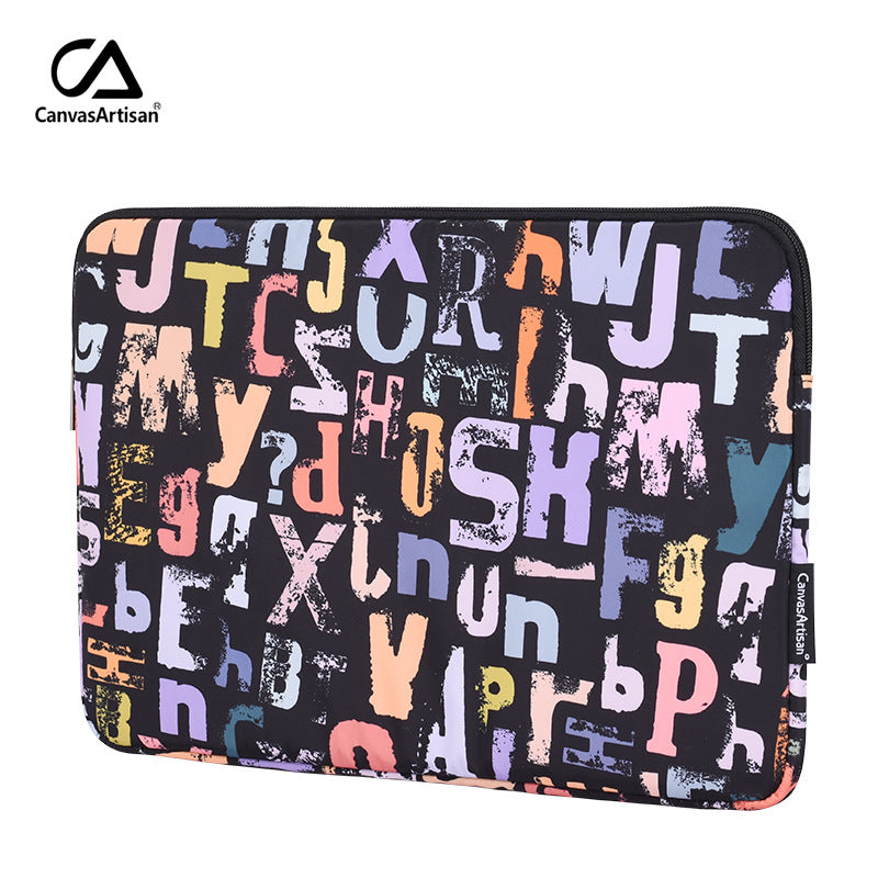 Black Urban Letters Laptop Sleeve – Waterproof, Shock-Resistant Case for HP & more (11–15")