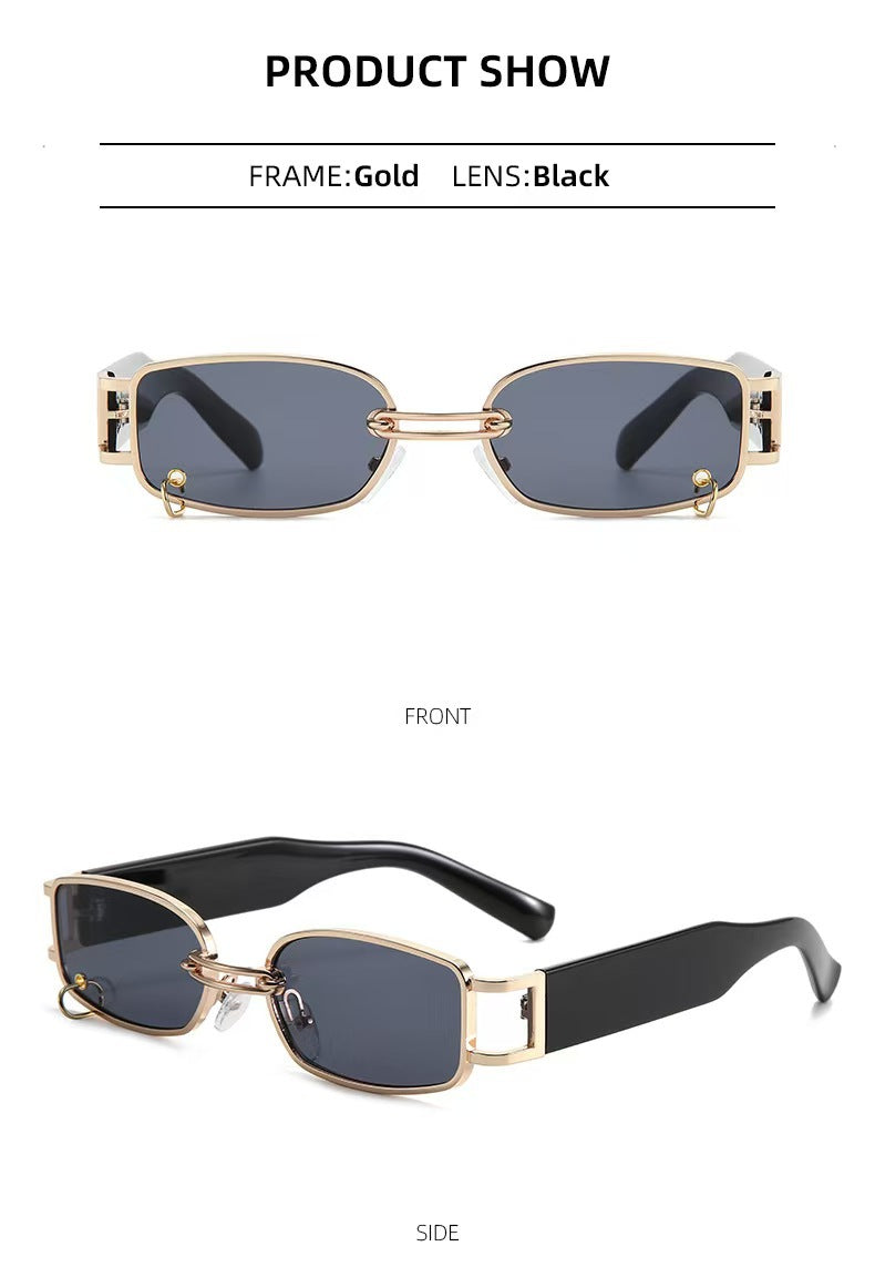 Retro Modern UV400 Sunglasses – Small Metal Frame Trendy Eyewear for Men & Women