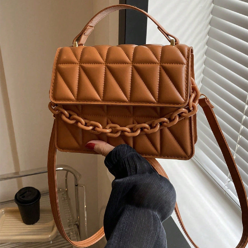 Retro PU Square Handbag – Small Chain Shoulder Bag for Women