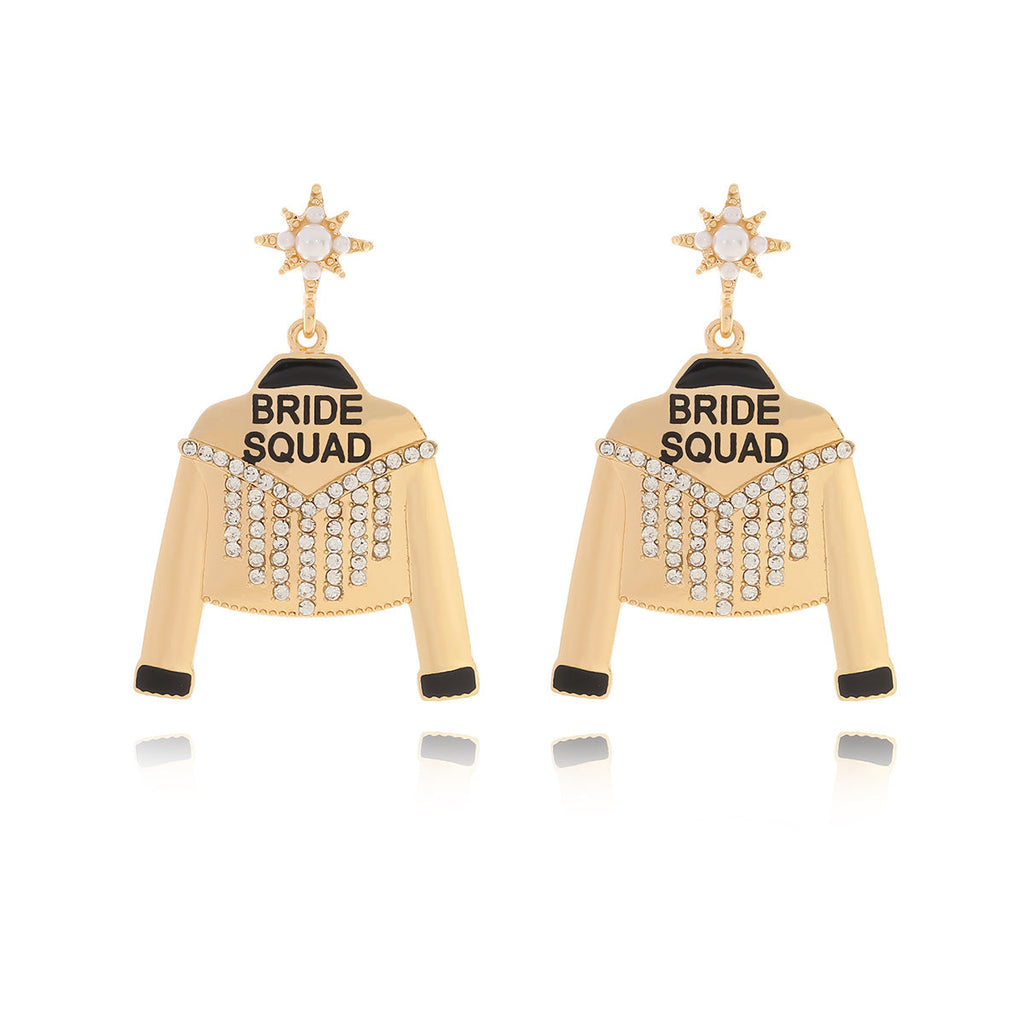 Trendy Letter Drop Earrings for Women – Alloy Crystal Statement Jewelry
