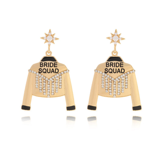 Trendy Letter Drop Earrings for Women – Alloy Crystal Statement Jewelry