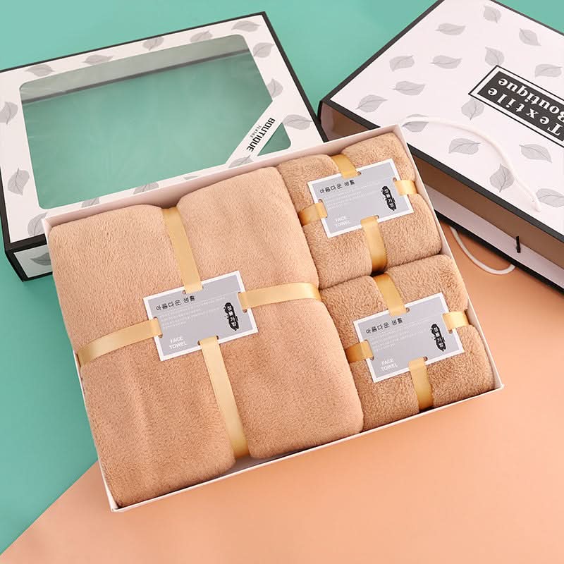 Luxury Coral Fleece 3-Piece Towel Set