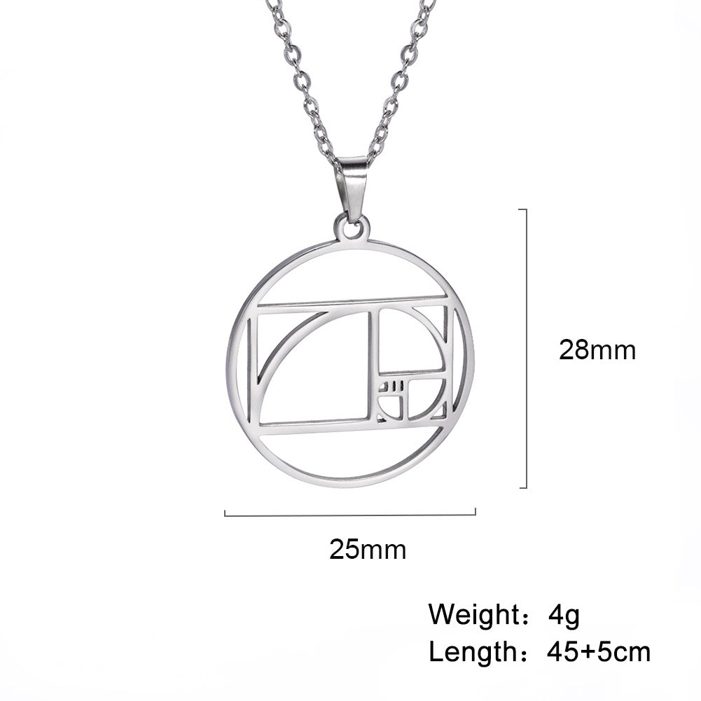Retro Geometric Pendant Necklace – Minimalist Hollow Square & Circle Chain for Women
