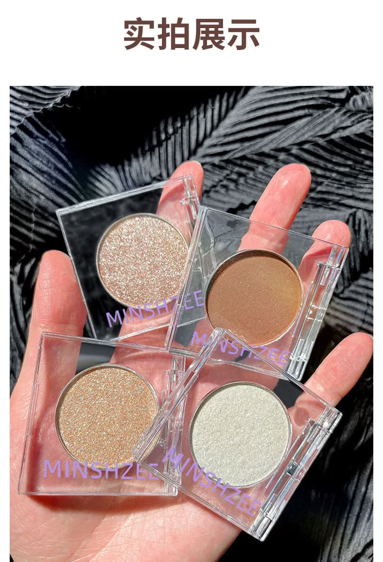MINSHZEE Pearlescent Glitter Eyeshadow – Single Shade, Long-Lasting & Highly Pigmented