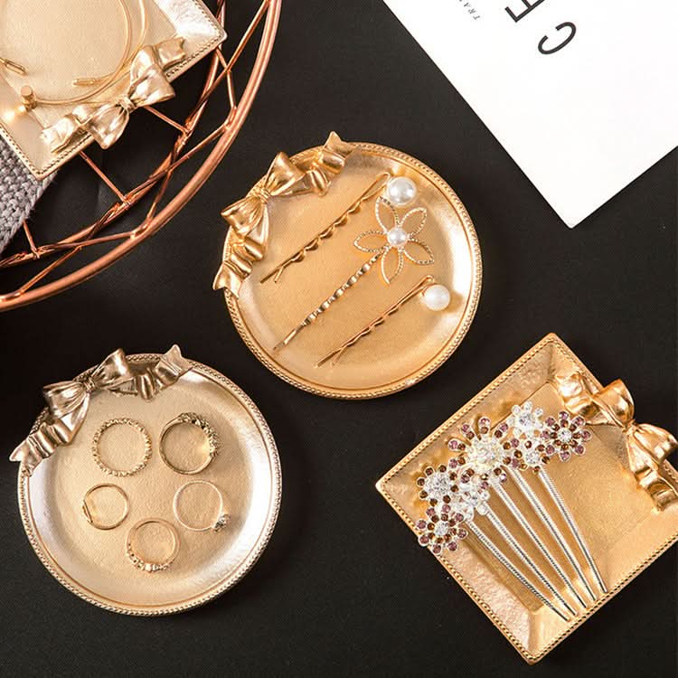 Resin Bow Jewelry Dish - Metal Earring Tray & Storage Box
