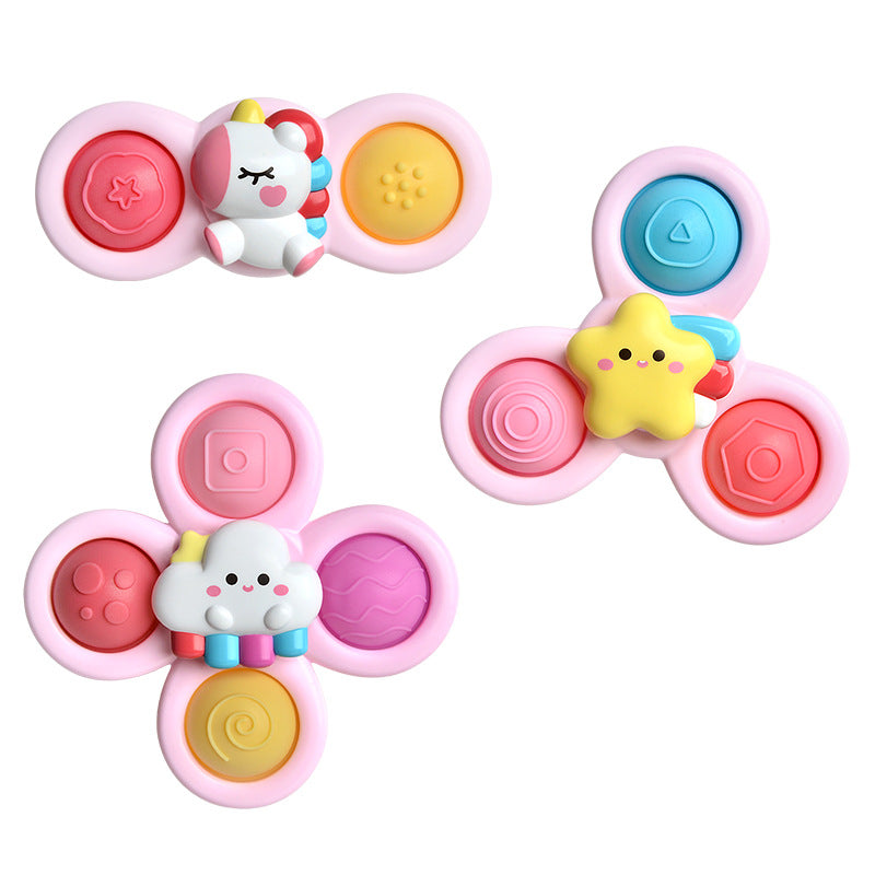 Baby Suction Spinning Toy with Music & Teether – Rotating Flower Sensory Toy