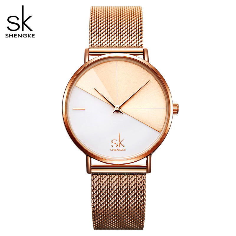 SK Women’s Quartz Watch – High-End Thin Strap Fashion Analog Timepiece