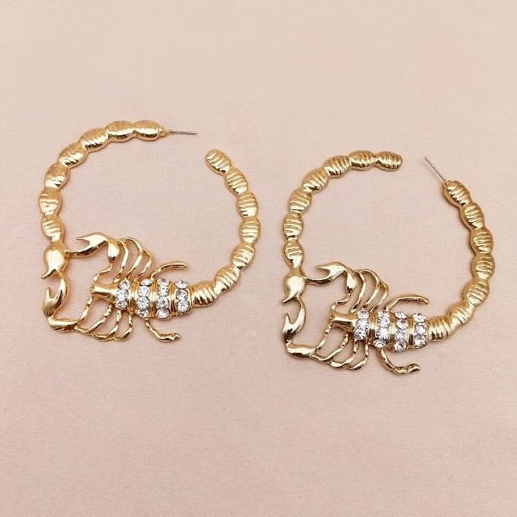 Large Scorpion Earrings with Diamond Detail