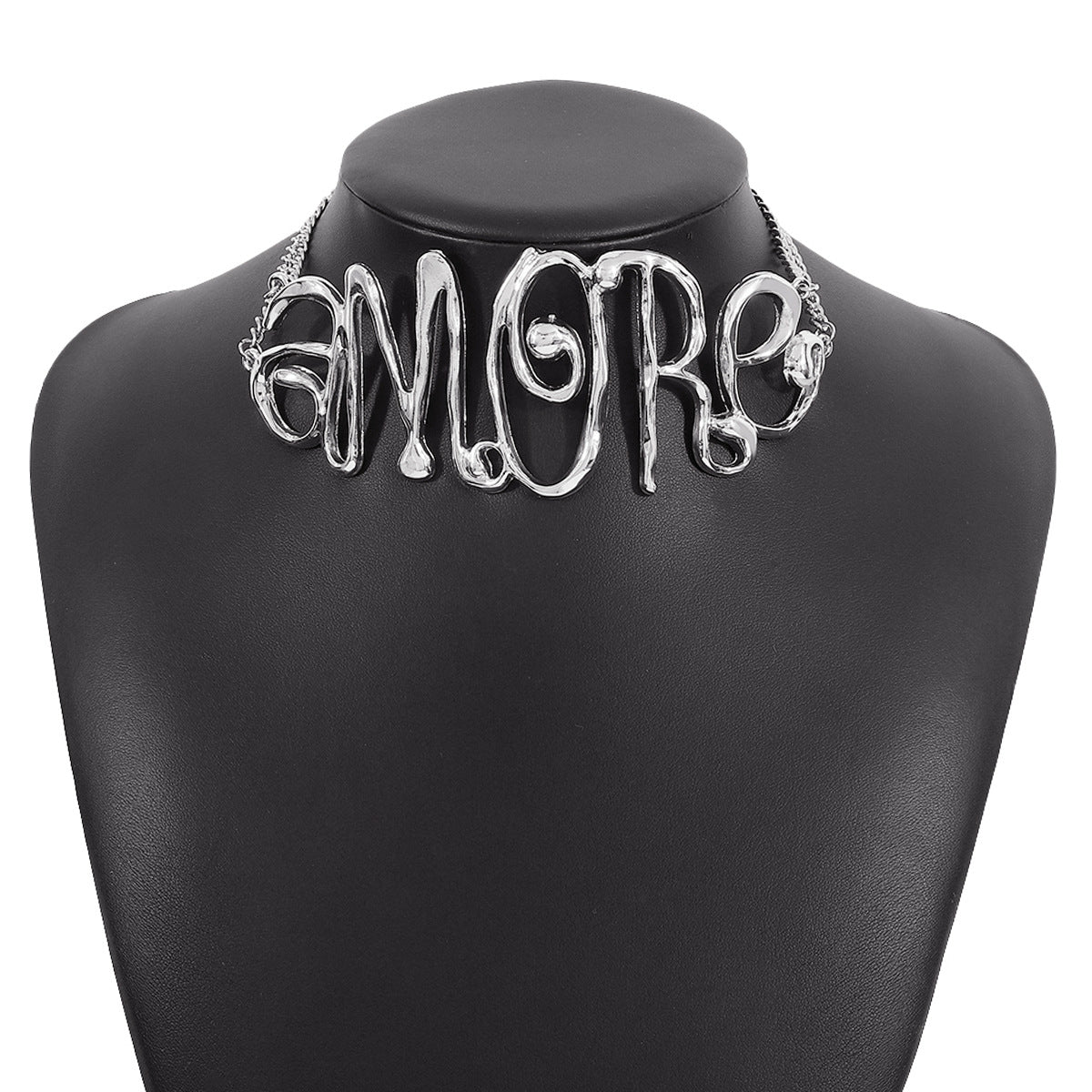 AMORE Letter Pendant Necklace – Retro Hip-Hop Style Statement Jewelry for Women