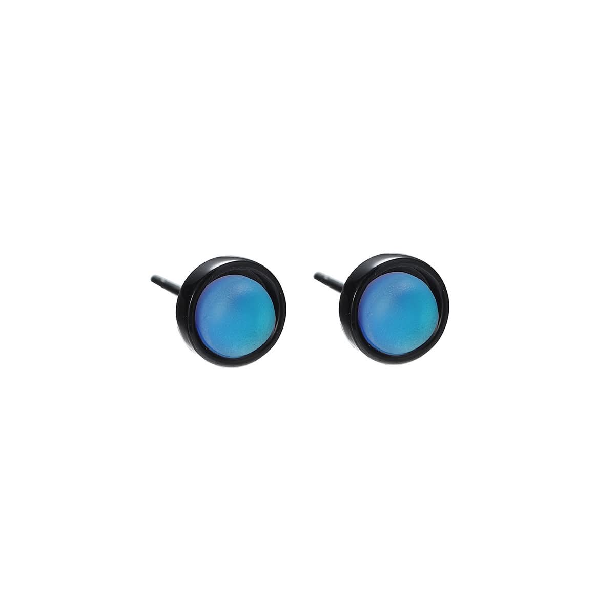 Men’s Cat’s Eye Stone Earrings – Minimalist Round Alloy Studs