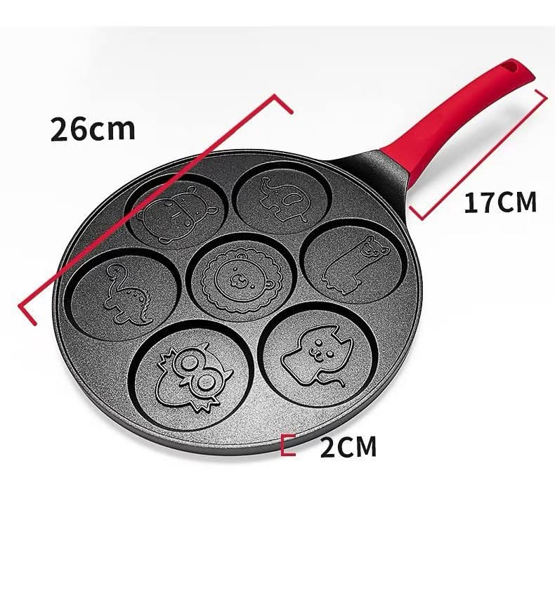 Non-Stick 7-Hole Animal Pattern Frying Pan