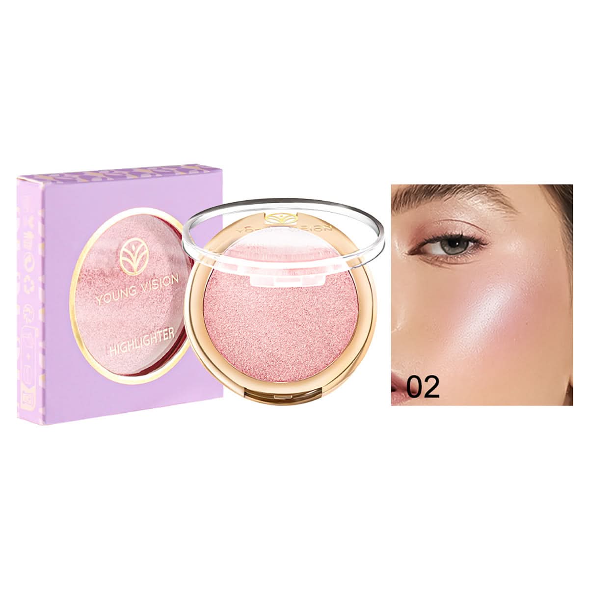 YOUNG VISION Baked Highlighter Powder – Brightening & Contouring, Polarized Glow