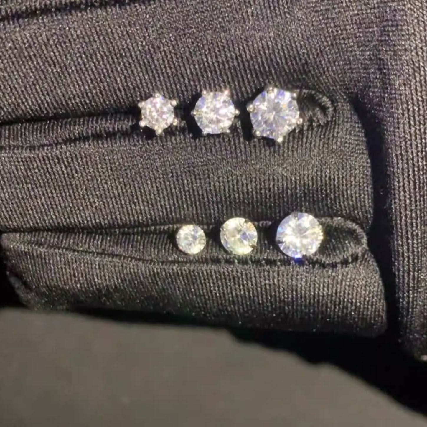 Men’s Trendy Six-Claw Zircon Stud Earrings - Hip-Hop Jewelry