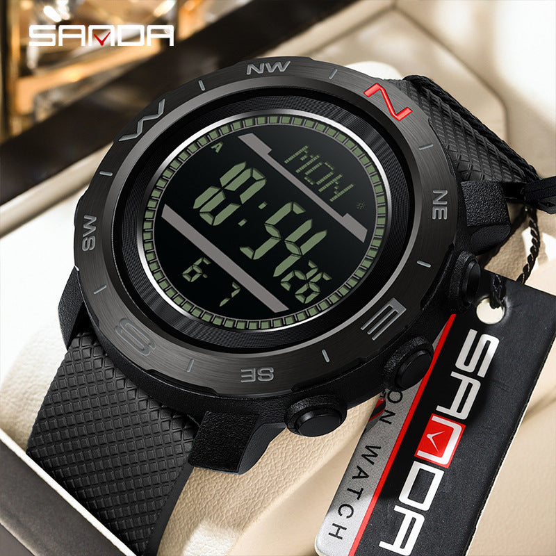 SANDA Outdoor Sports Digital Watch – Waterproof Compass & Smart Features