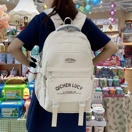 Large-Capacity School Backpack – Unisex Nylon Campus Bag for Students