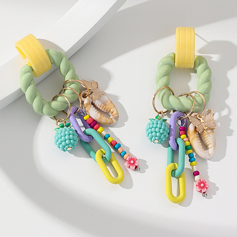 Bohemian Tassel Earrings for Women – Handmade Acrylic Geometric Fashion Jewelry