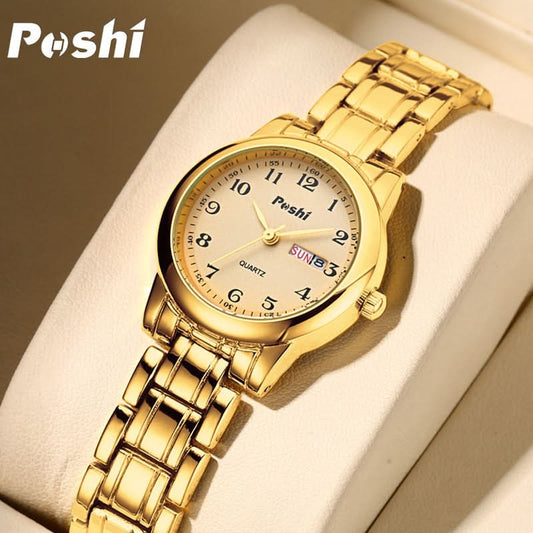 Women's Korean-Style Quartz Watch –Stainless Steel Watch with Calendar