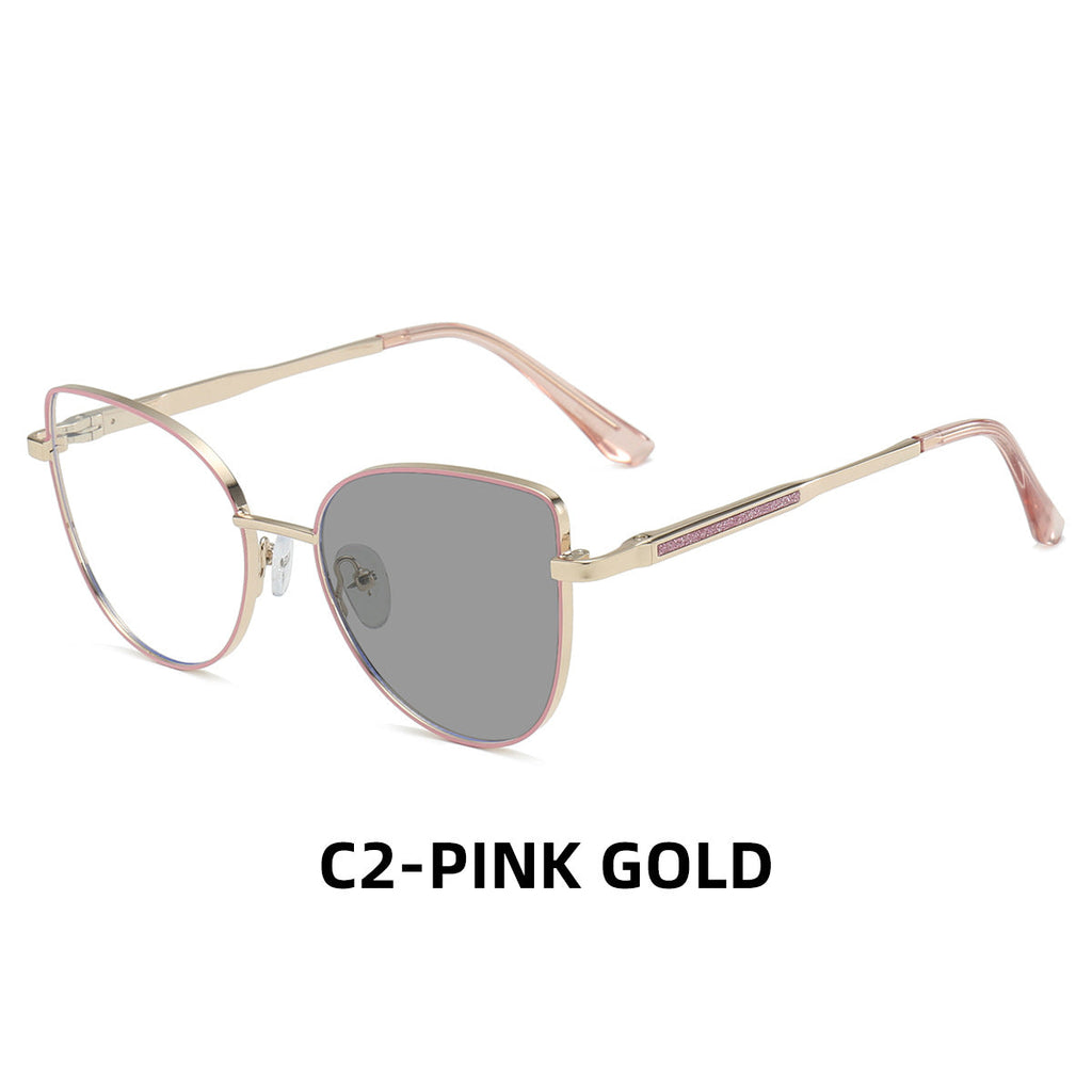 Women's Stylish Photochromic Cat-Eye Glasses – Anti-Blue Light Full Frame Eyewear