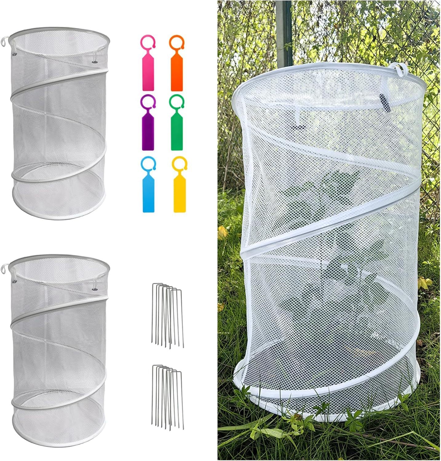 Garden Plant Protection Net Cover – Insect & Bird Barrier Mesh with Ground Stakes