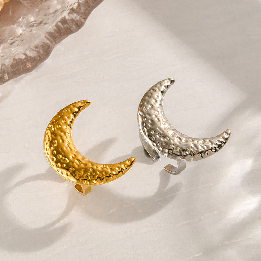 Crescent Moon Ring – Elegant Stainless Steel Women’s Ring