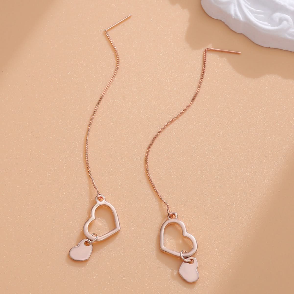 Love Heart Tassel Earrings for Women