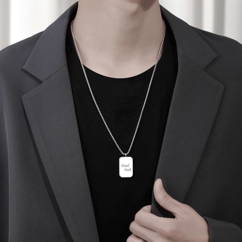 Men's Hip-hop Style Pendant Necklace – Square Tag