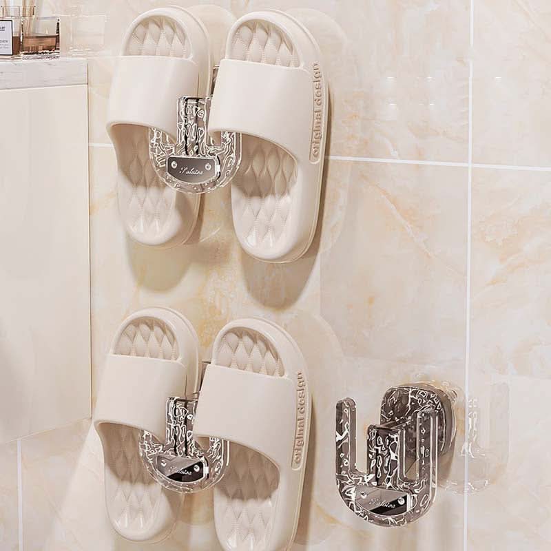 Wall-Mounted Slipper Rack – No-Drill Suction Cup Shoe Holder for Bathroom & Home