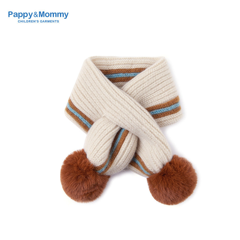 Baby Winter Scarf – Soft Knit Imitation Cashmere, Warm Jacquard Design