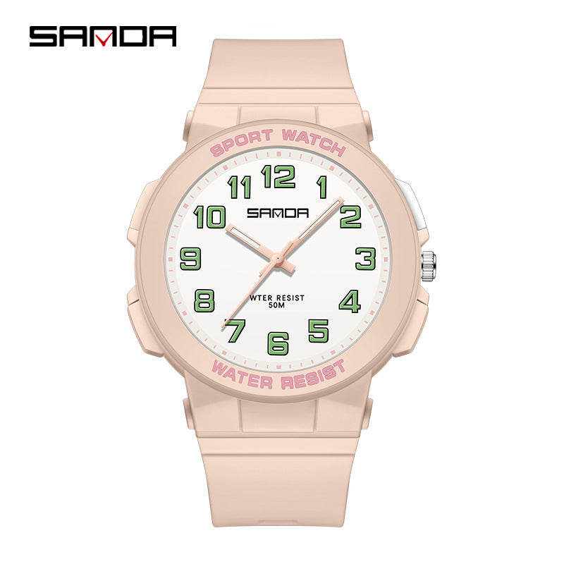 Sanda Luminous Waterproof Sports Watch – Analog Quartz Watch for Students & Youth