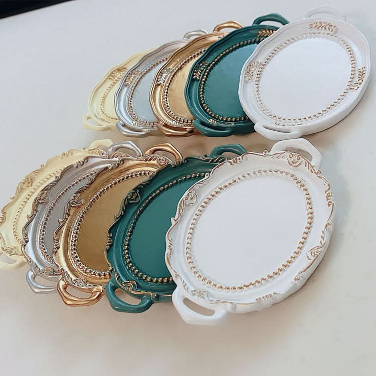 Shiyilian INS Style Creative Resin Candle & Jewelry Tray (Set of 2pcs.)