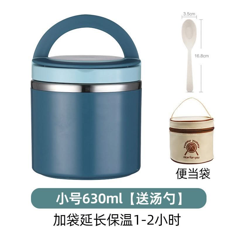 Insulated Stainless Steel Round Lunch Box – Thermal Food Container for Adults