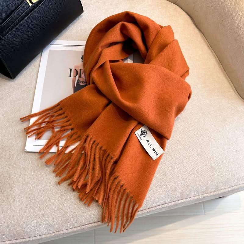 Solid Color Wool Blend Scarf for Women